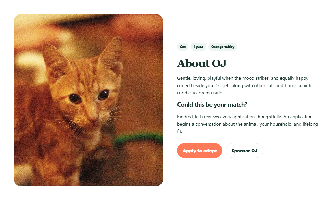 OJ's public adoption profile